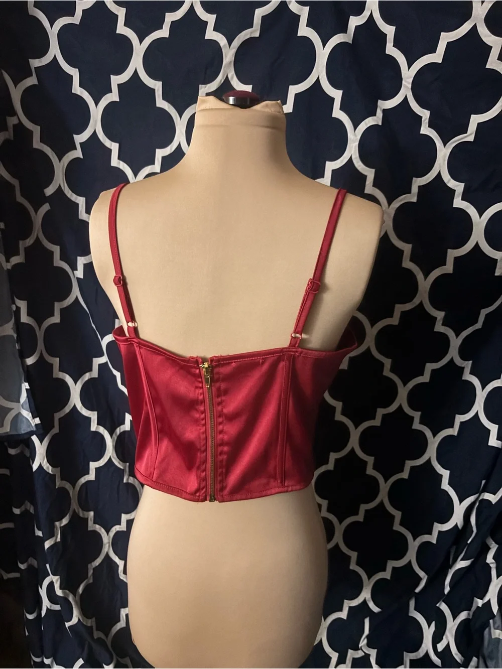 Charlotte Russe Red Strappy Satin Longline Bustier